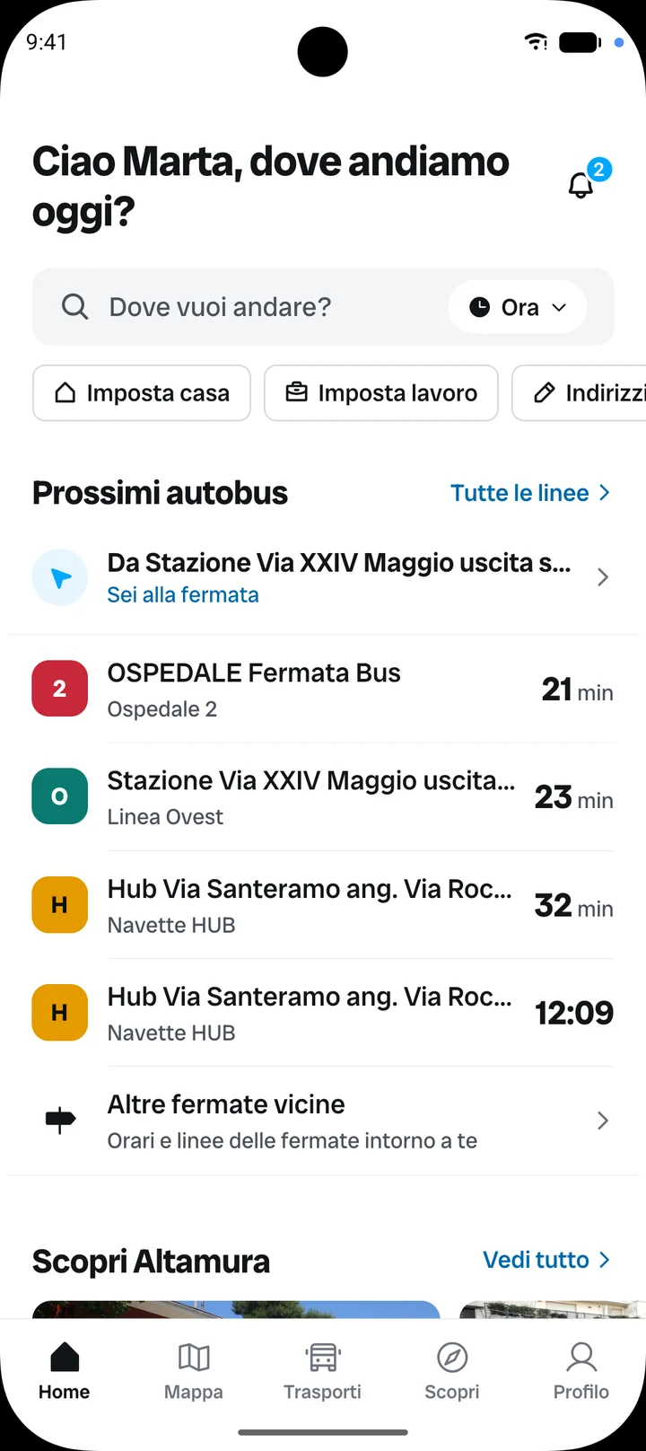 La Home di Aspitt: i prossimi autobus dalla fermata più vicina